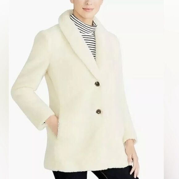 J. Crew Cream Teddy Fleece Jacket - Picture 6 of 6